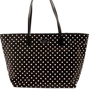 Kate Spade Blake Avenue Margareta Black Nylon Diamond Dot Bag Tote